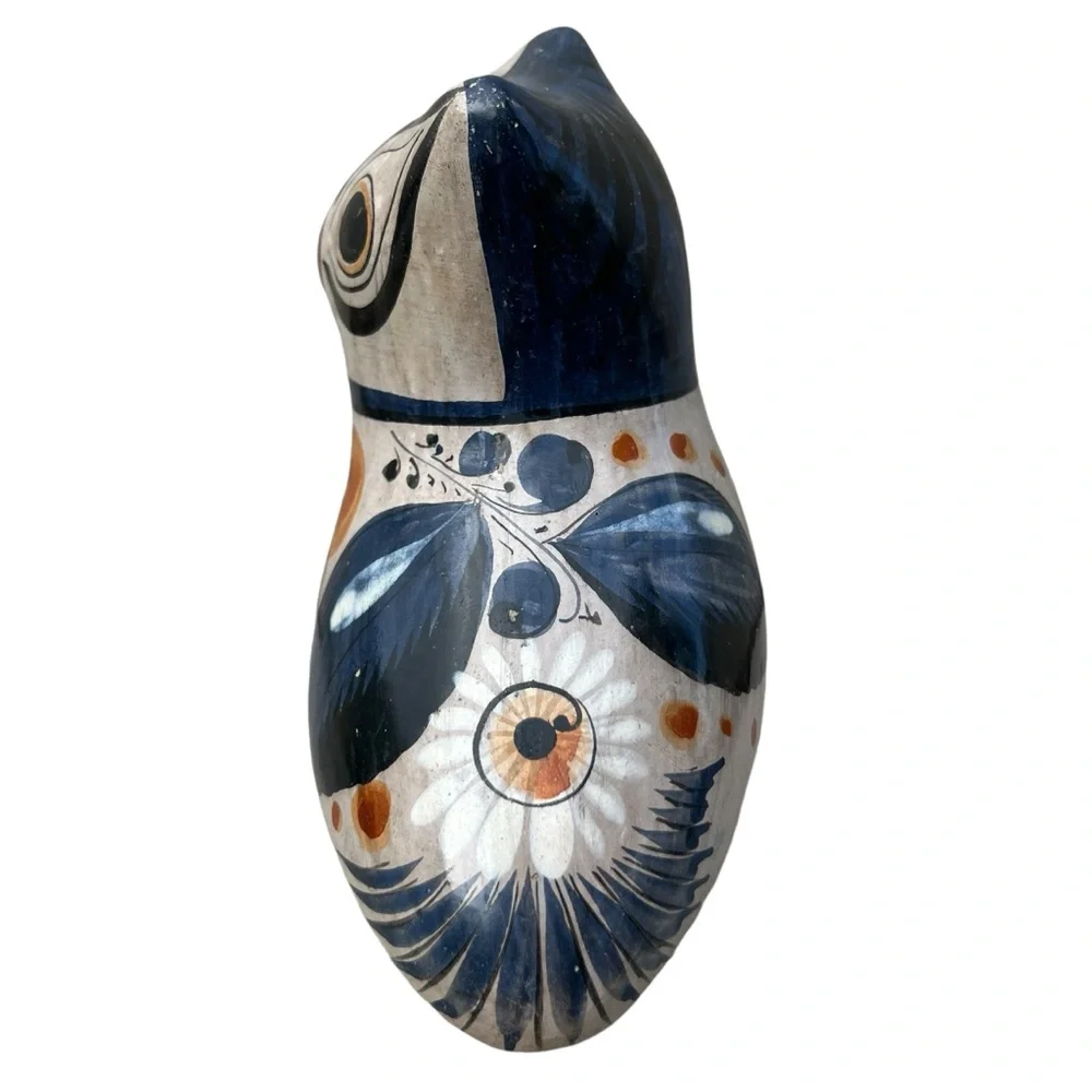 Tonala Mexican Pottery Vintage MCM Folk Art Owl